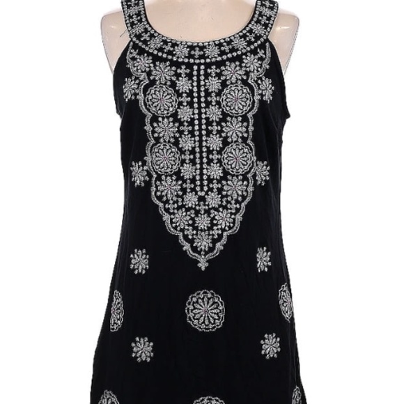 Y2K VINTAGE BOHO EMBROIDERED FLORAL DRESS - Picture 1 of 6